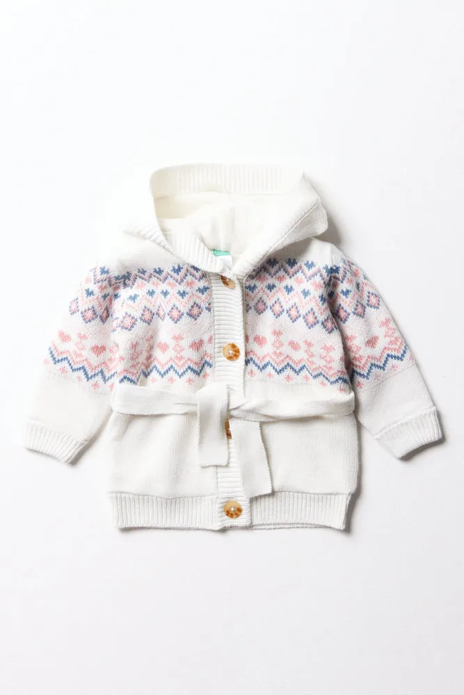 Hooded Cardigan White