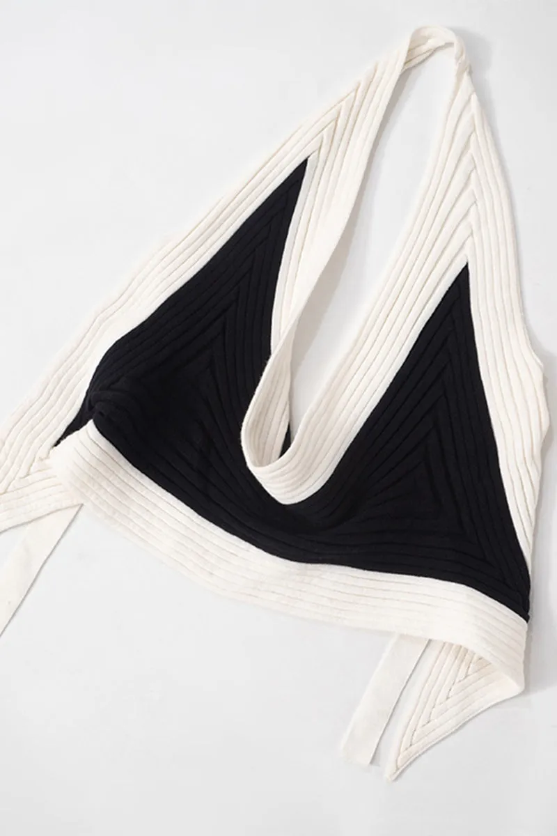 HTR1038 Asymmetric Ribbed Knit Top