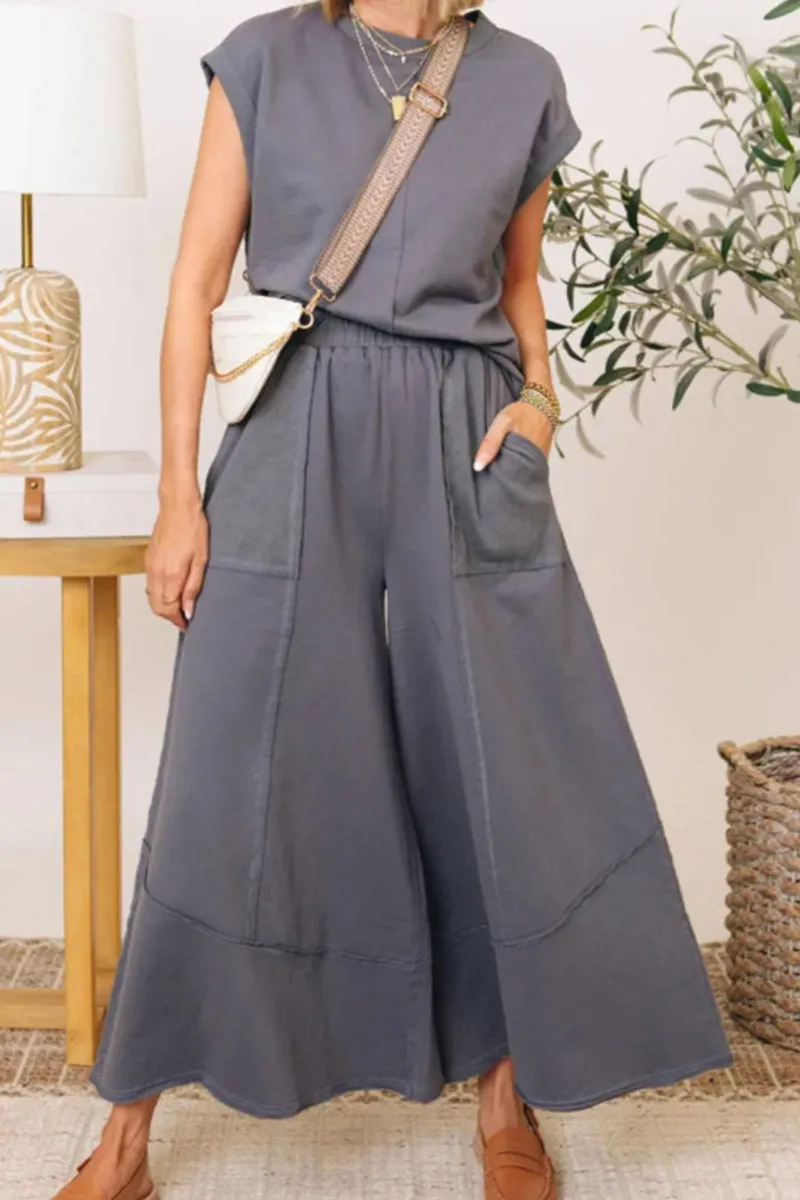 HUT1106 Casual Chic Jumpsuit Set