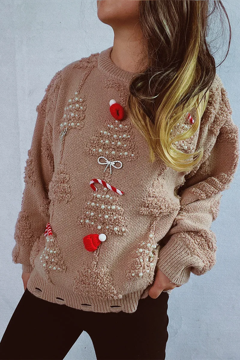 HWS1250 Festive 3D Knit Sweater