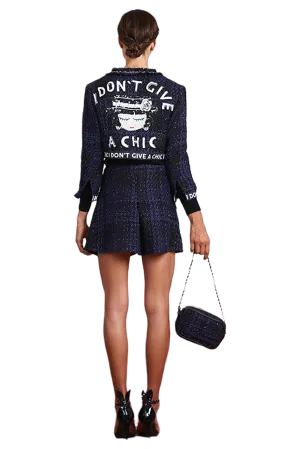 I Don’T Give A Chic Tweed Cropped Jacket