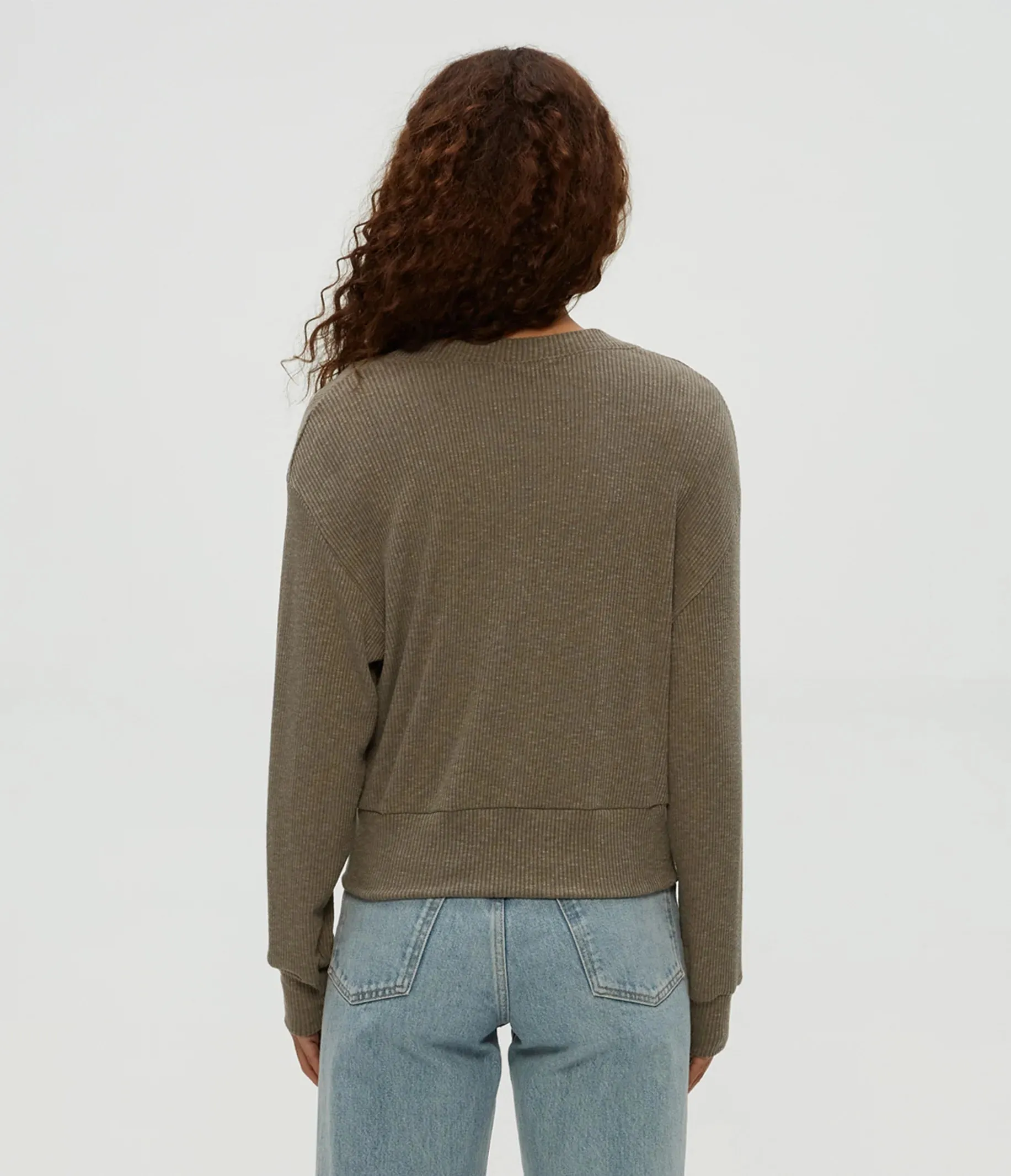 Isla V-Neck Cardigan in Cobblestone