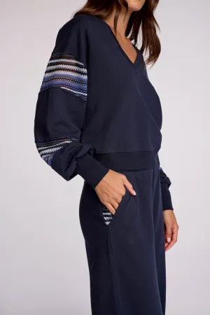 JAYDEN FRENCH TERRY PULLOVER - NAVY