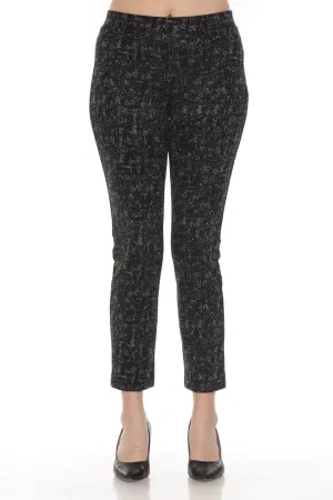 Joseph Ribkoff Black/Grey Chevron Jacquard Knit Slim Pants 243266