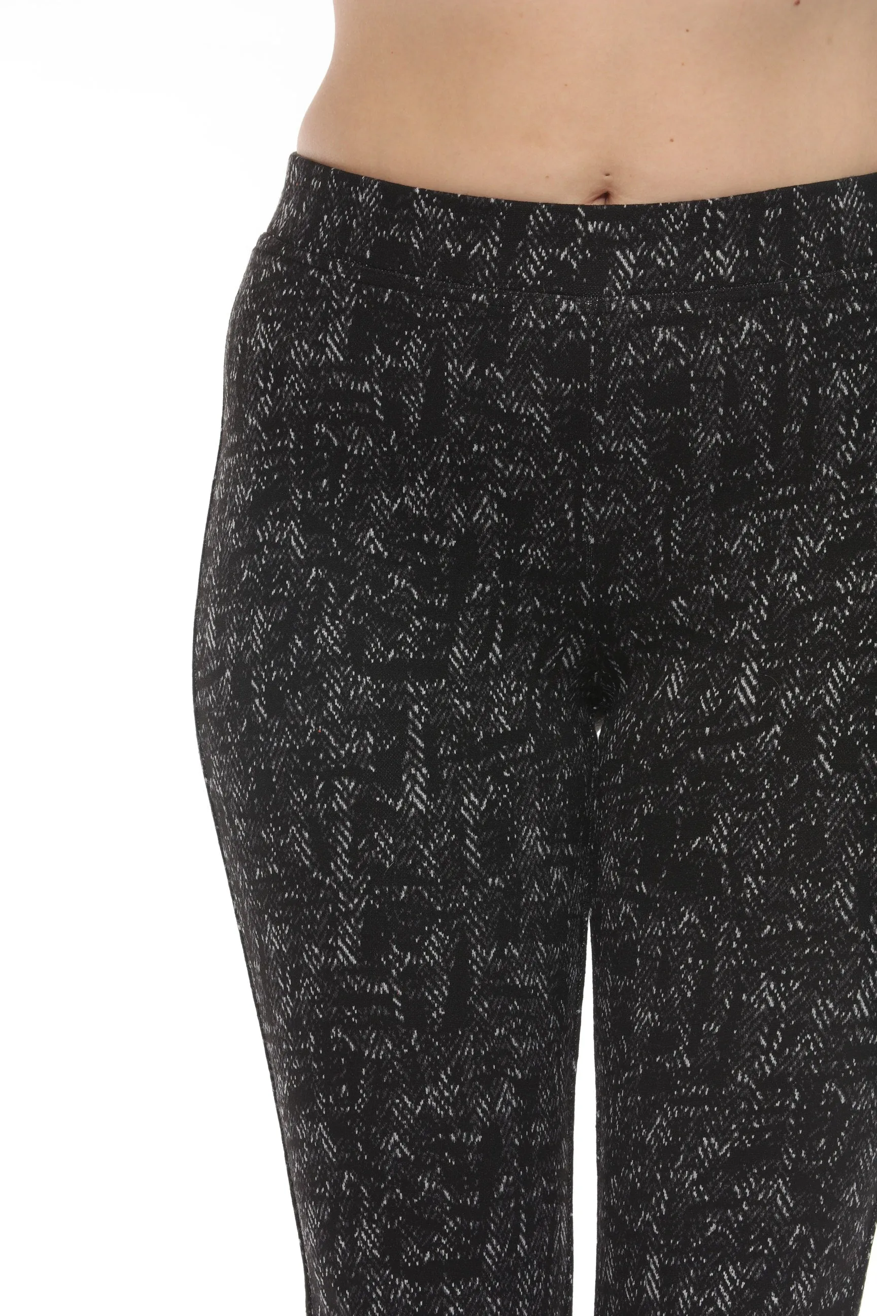 Joseph Ribkoff Black/Grey Chevron Jacquard Knit Slim Pants 243266