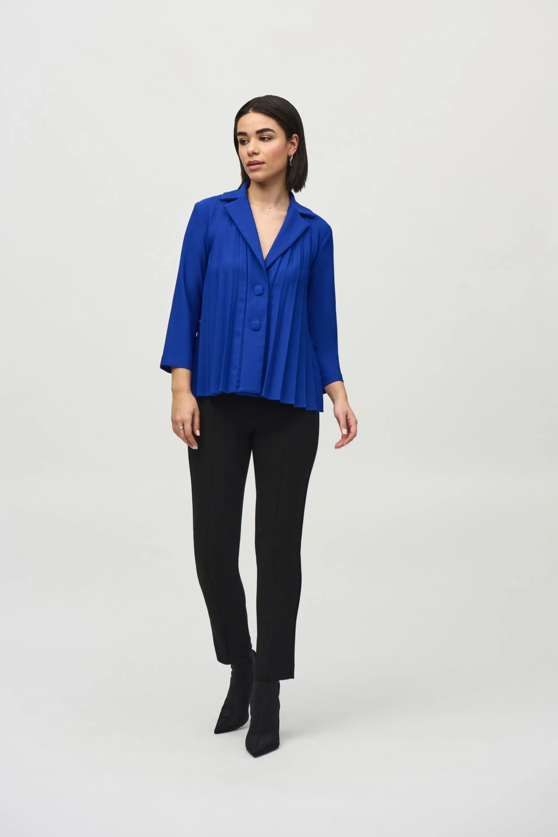 Joseph Ribkoff Pleated 3/4 Sleeve Trapeze Jacket 244011