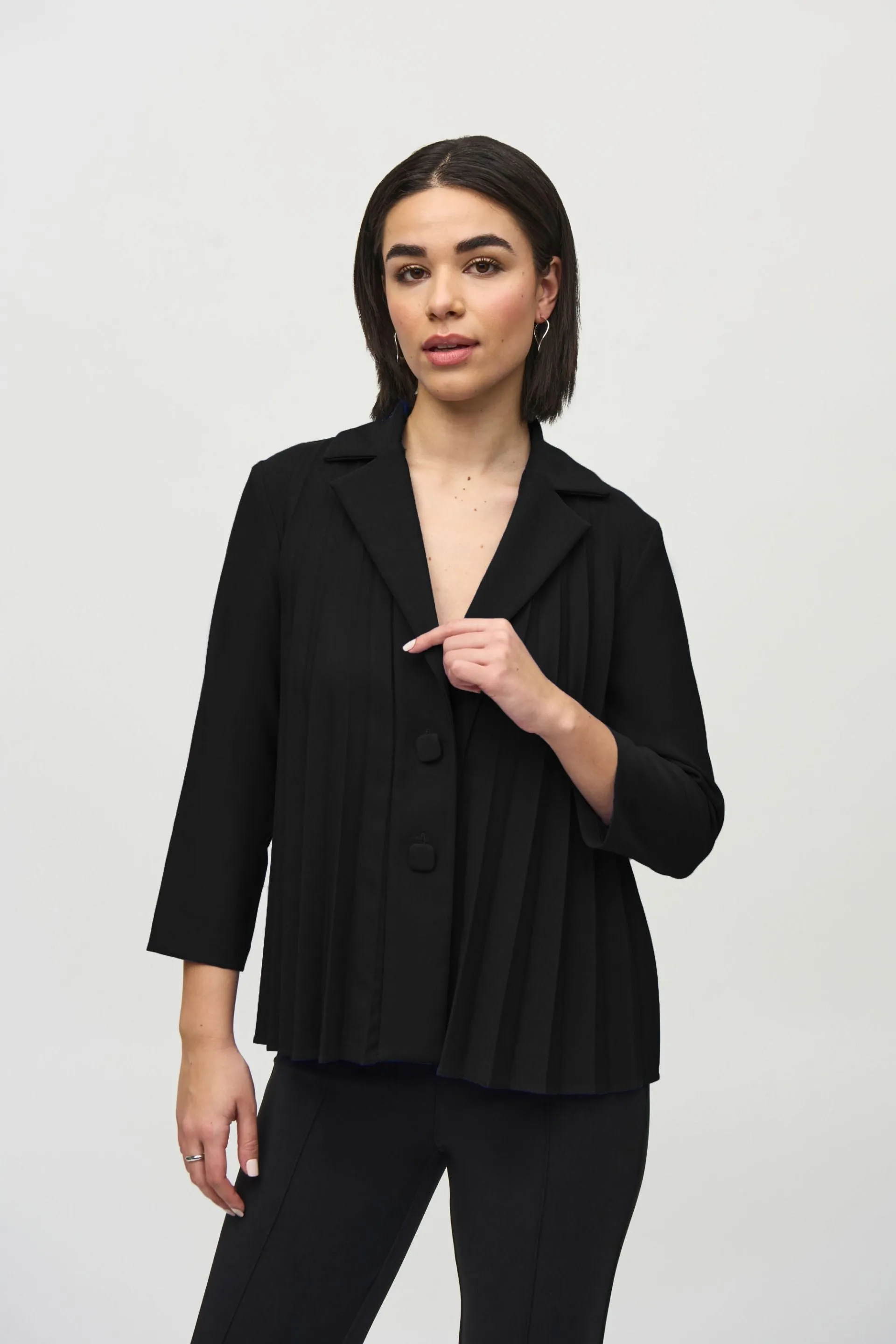 Joseph Ribkoff Pleated 3/4 Sleeve Trapeze Jacket 244011