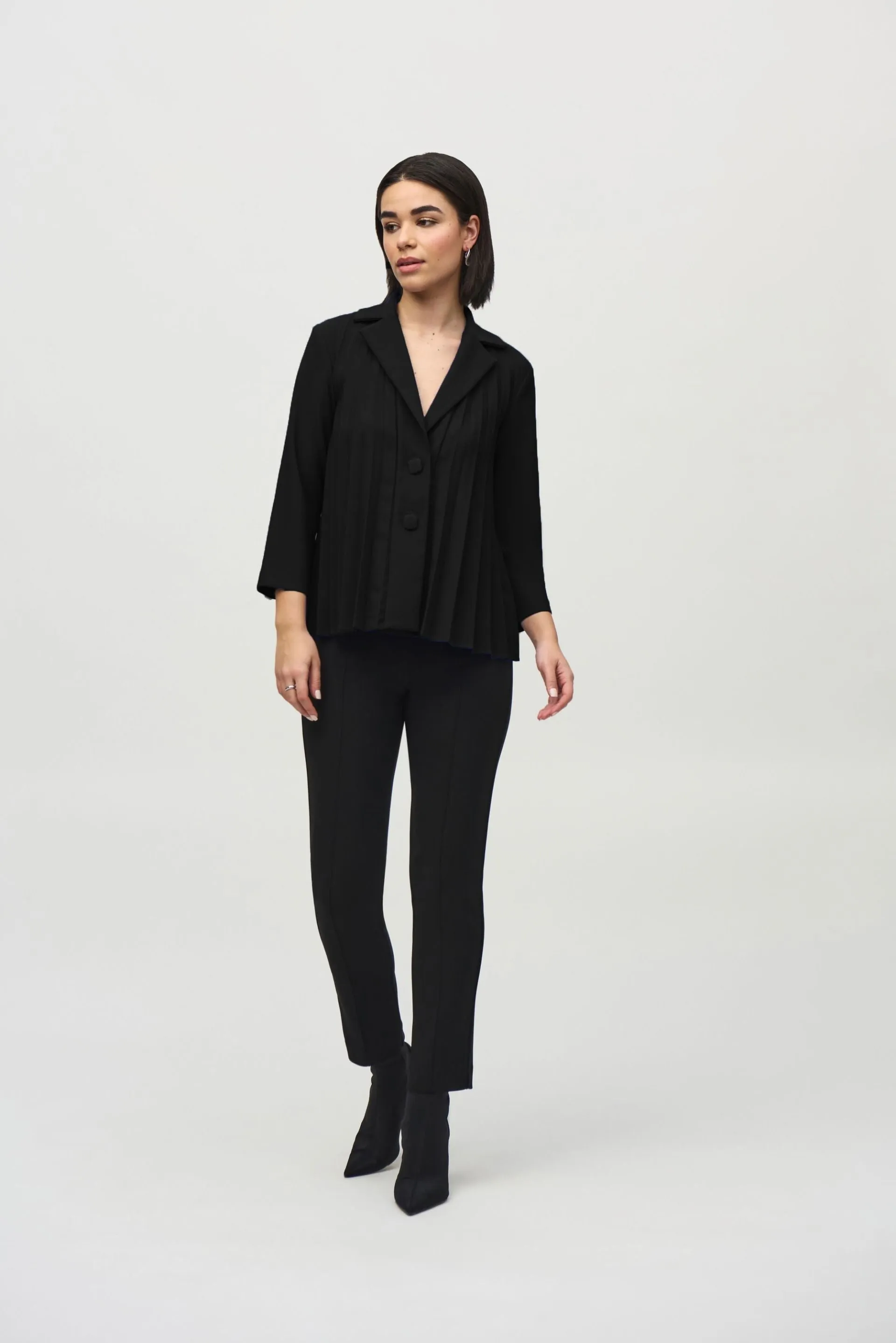Joseph Ribkoff Pleated 3/4 Sleeve Trapeze Jacket 244011