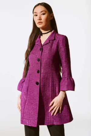 Joseph Ribkoff Textured 3/4 Bell Sleeve Coat Jacket 243738