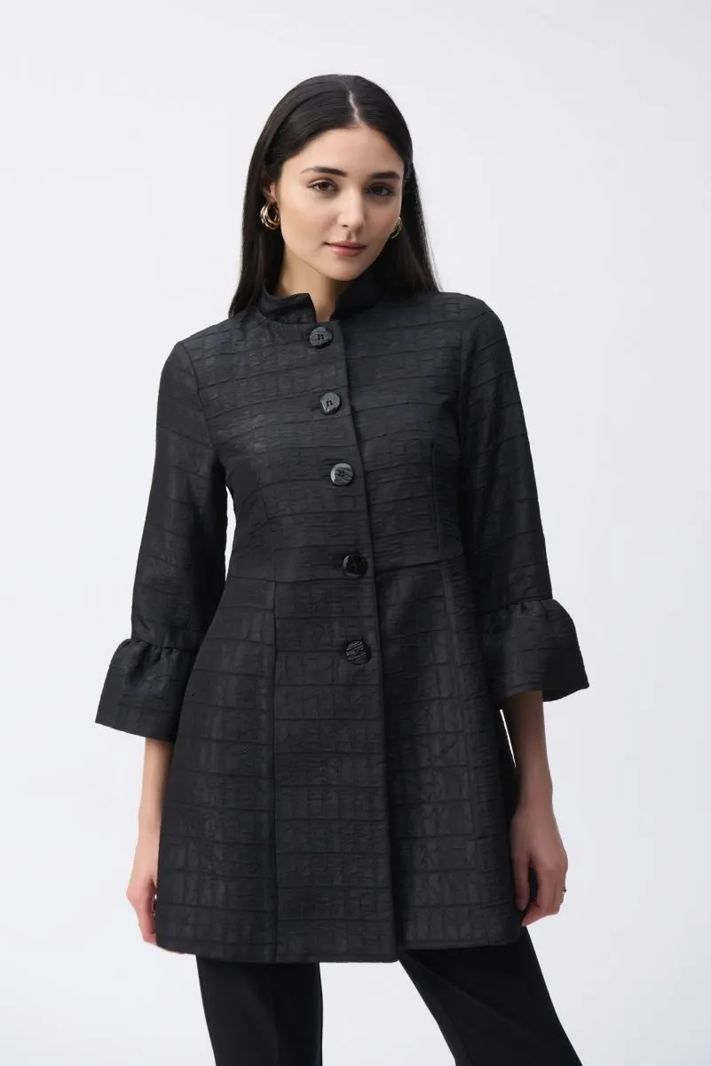 Joseph Ribkoff Textured 3/4 Bell Sleeve Coat Jacket 243738