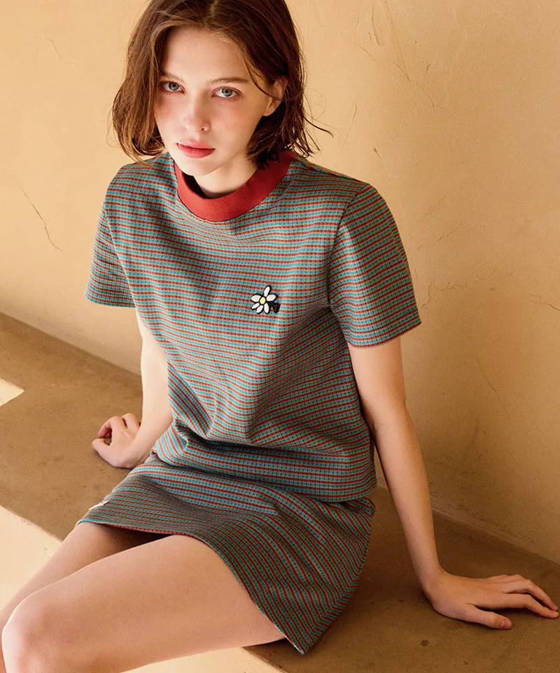KANDINI Jacquard Mini Skirt - Teal(Brick)