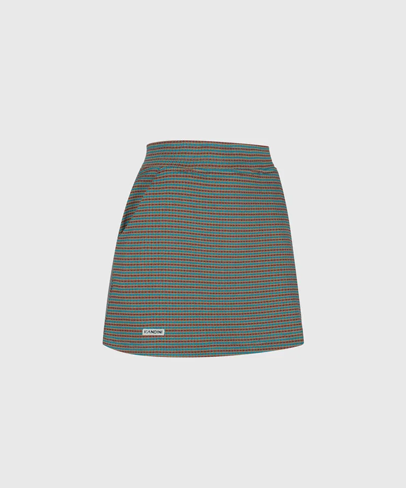 KANDINI Jacquard Mini Skirt - Teal(Brick)