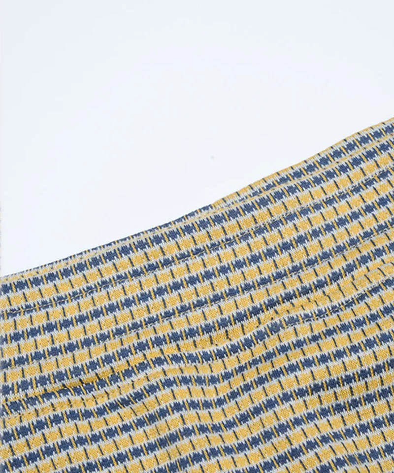 KANDINI Jacquard Mini Skirt - Yellow(Blue)