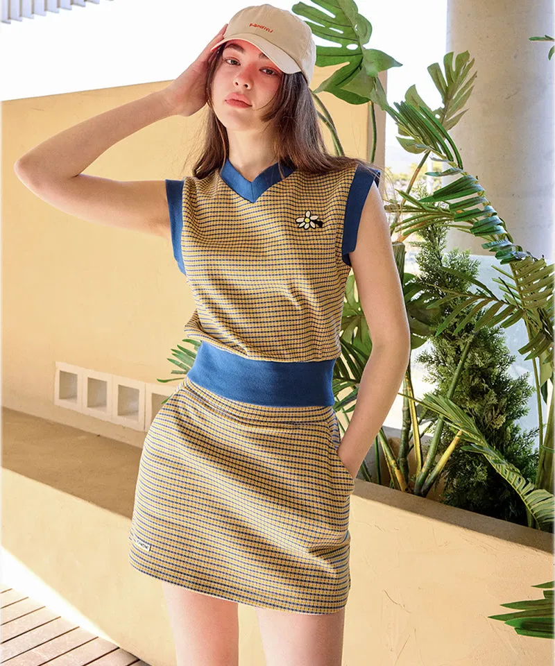 KANDINI Jacquard Mini Skirt - Yellow(Blue)