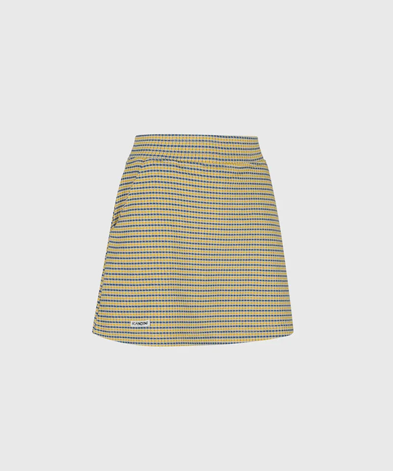 KANDINI Jacquard Mini Skirt - Yellow(Blue)