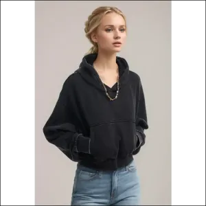 Kangaroo Pocket Cropped Hoodie: Basic Bae for Modern Couch Potatoes!