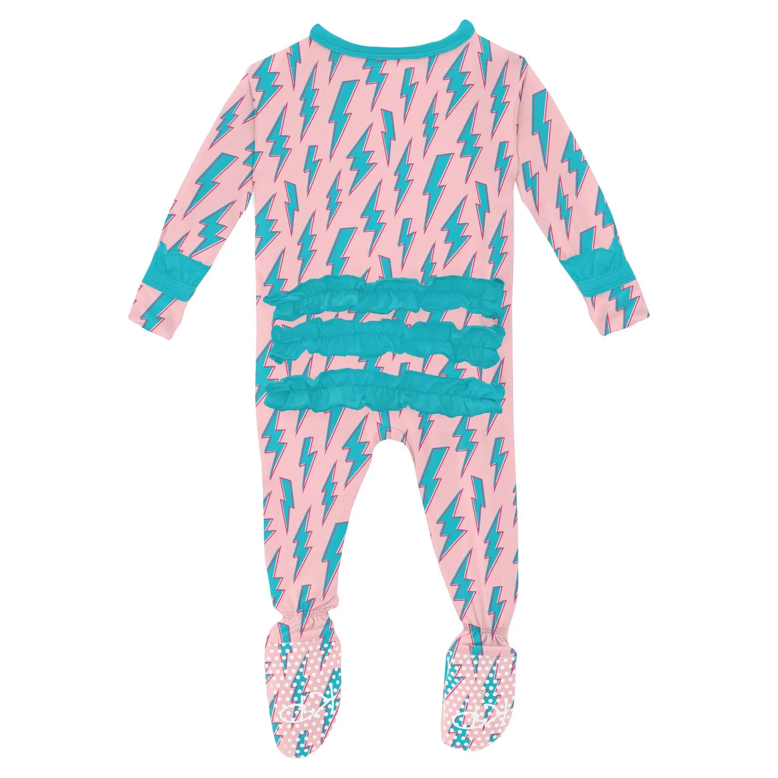 KicKee Pants Lotus Lightning Classic Ruffle Footie with 2 Way Zipper