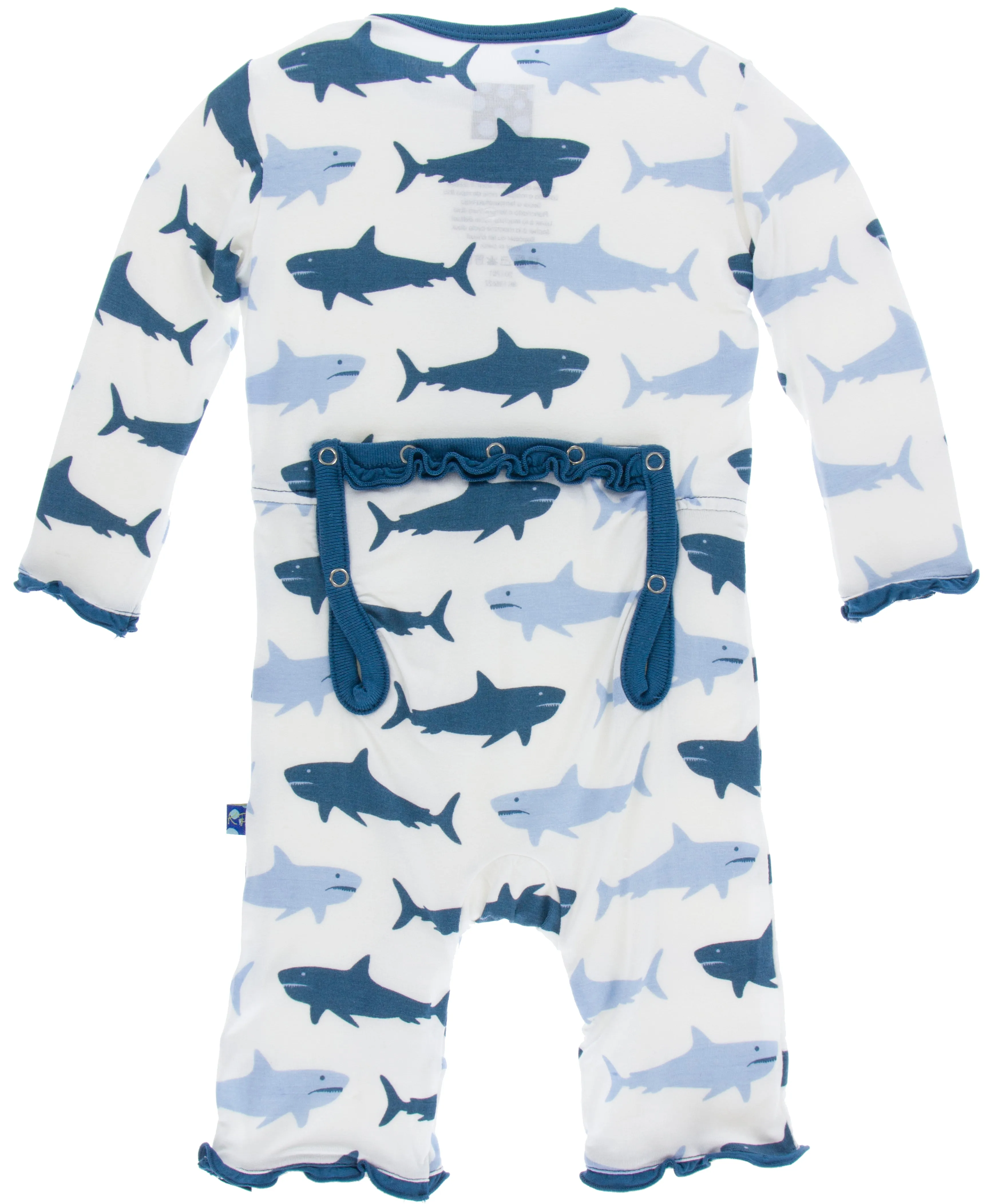 KicKee Pants Natural Megalodon Muffin Ruffle Coverall