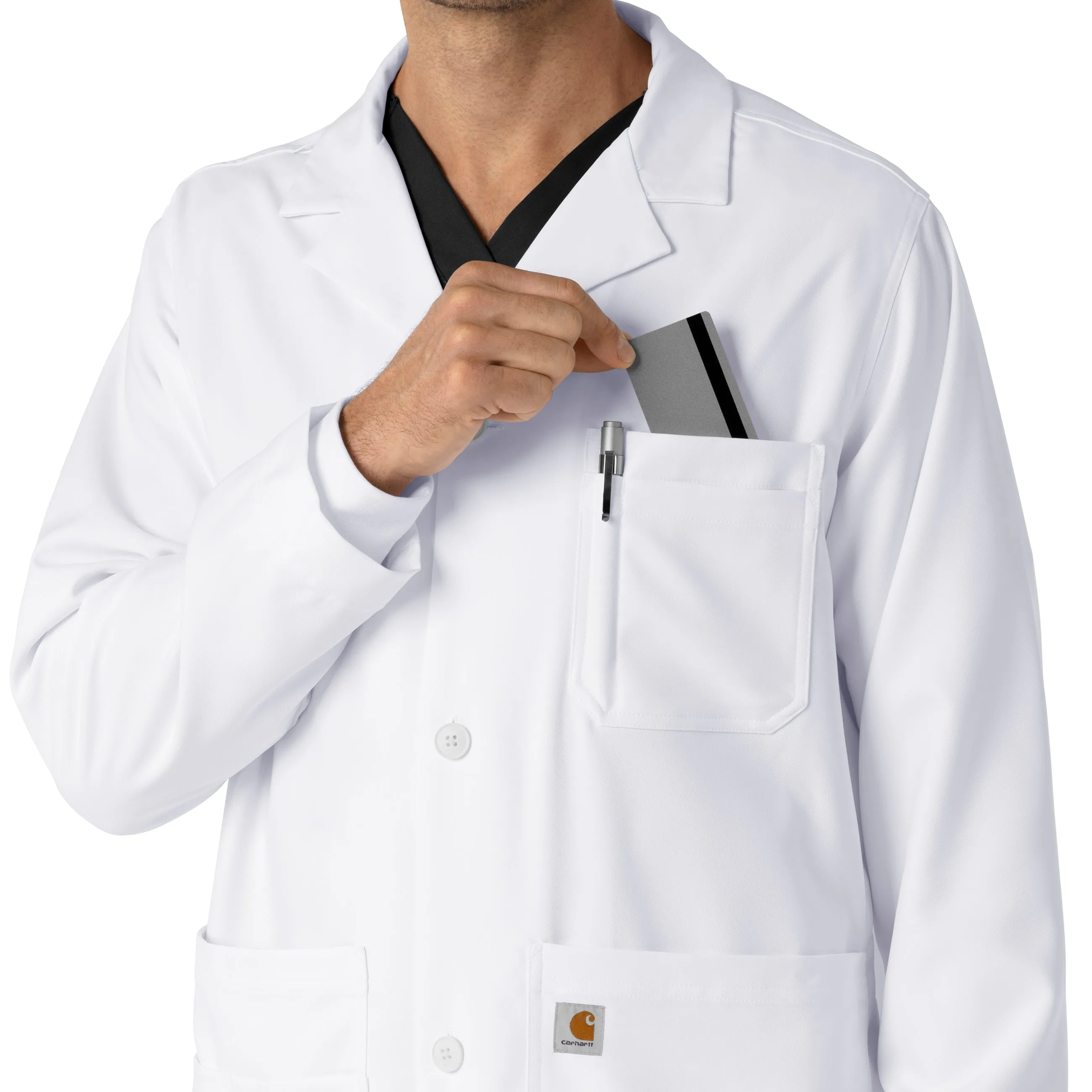 Lab Coats C73005 Men's Long Lab Coat White