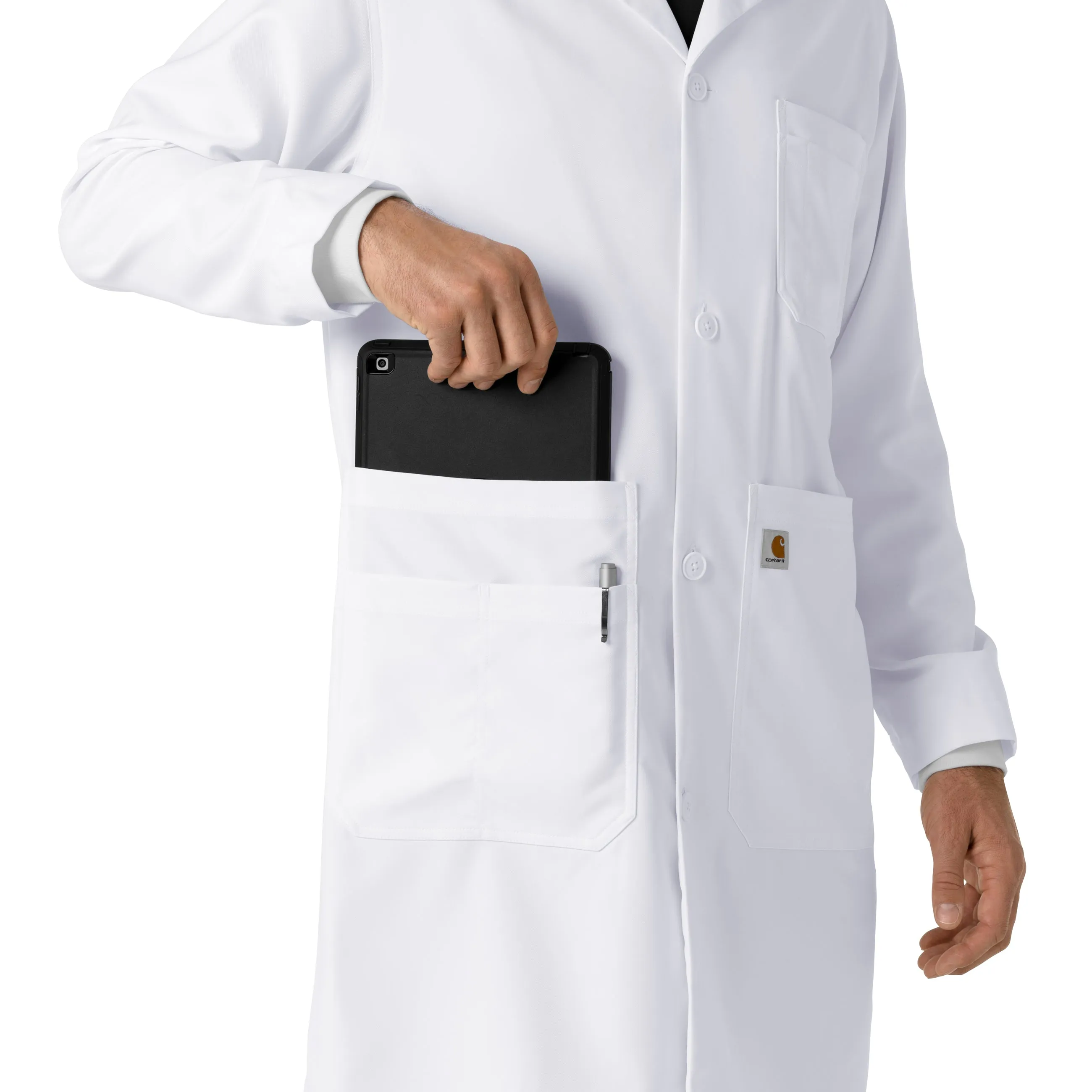 Lab Coats C73005 Men's Long Lab Coat White