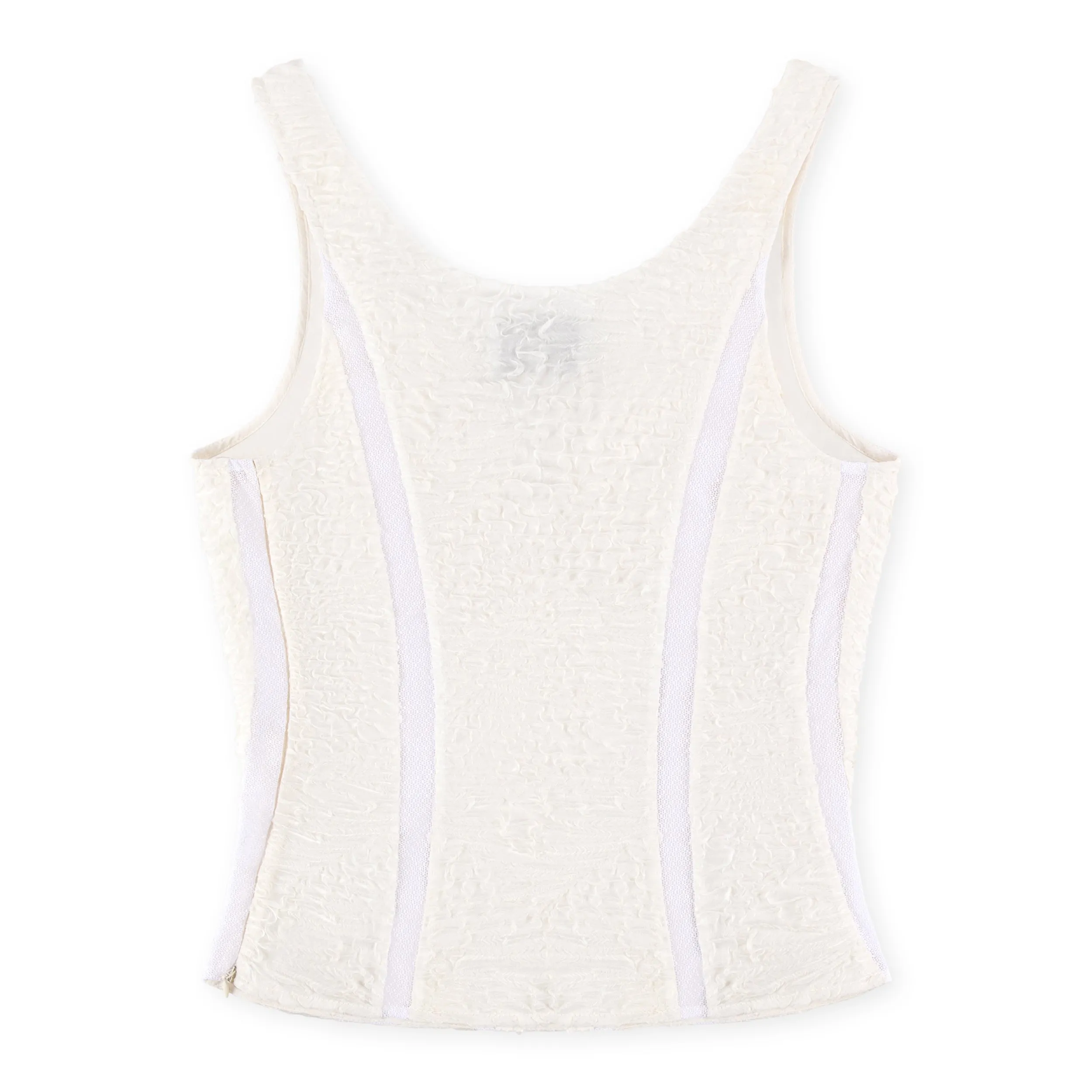 Lace-Panelling Stretchy Corset Top  (Try-on)