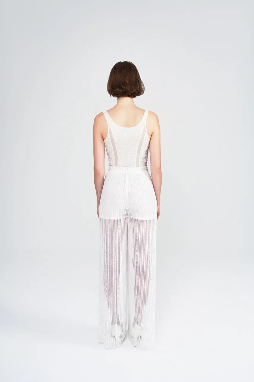 Lace-Panelling Stretchy Corset Top  (Try-on)