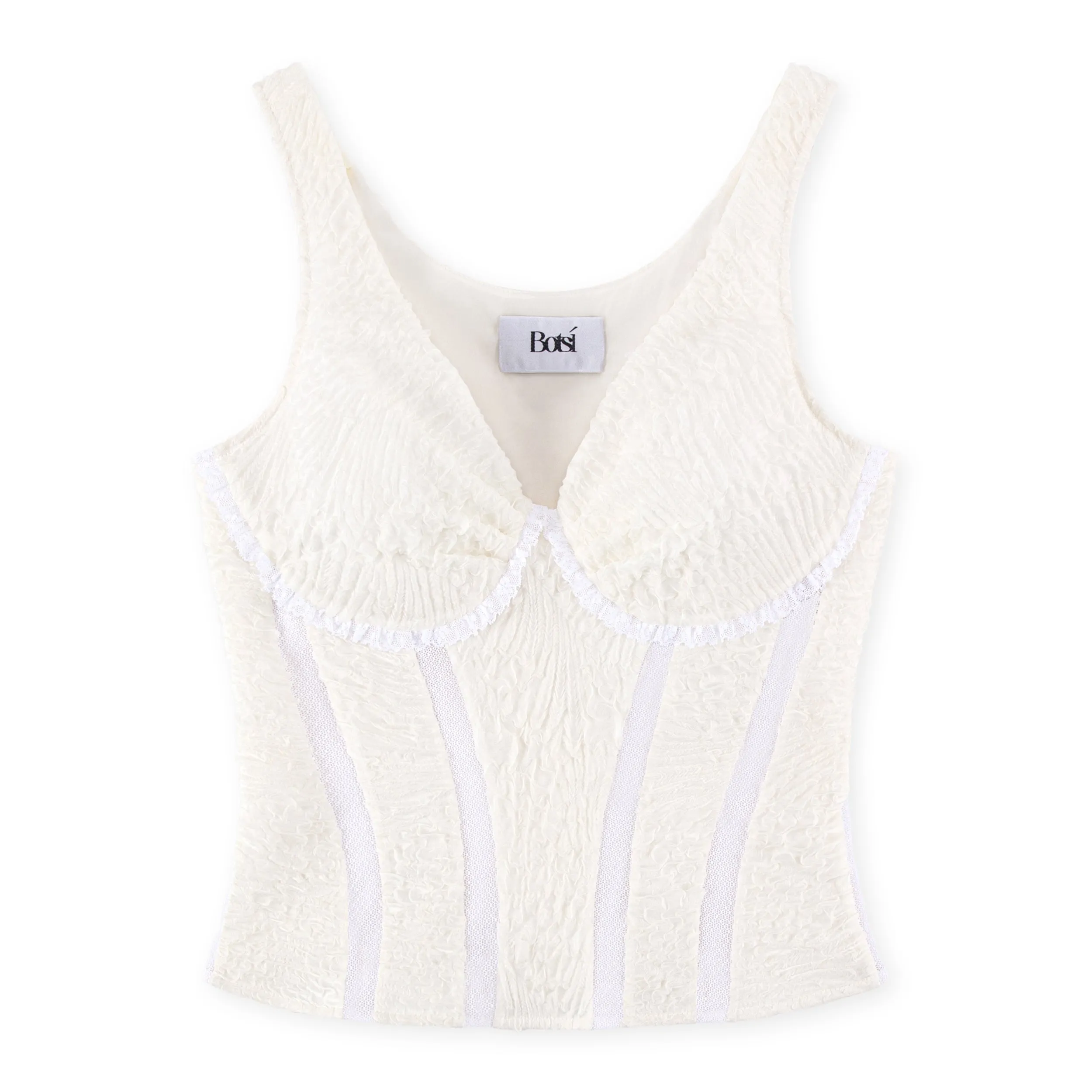 Lace-Panelling Stretchy Corset Top  (Try-on)