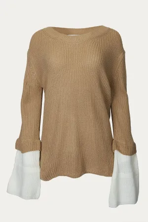 LAYERED SLEEVE KNIT SWEATER