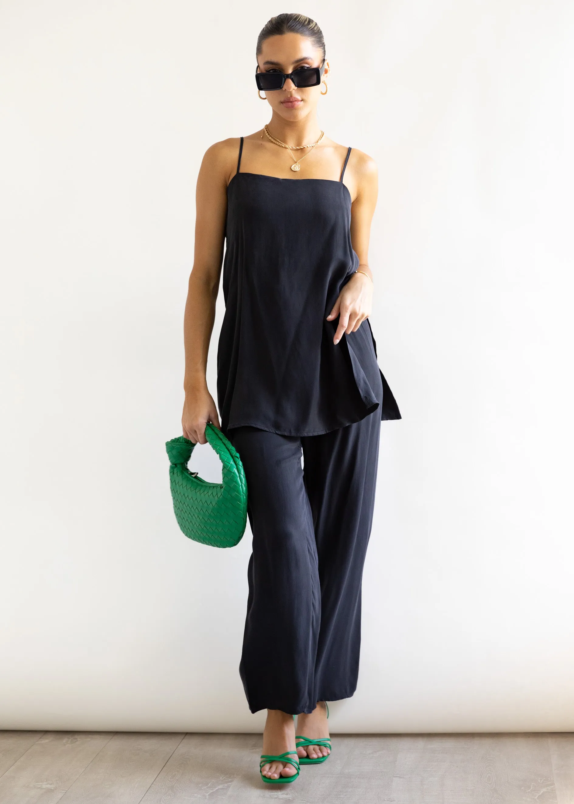 Leilyn Cupro Pants - Black