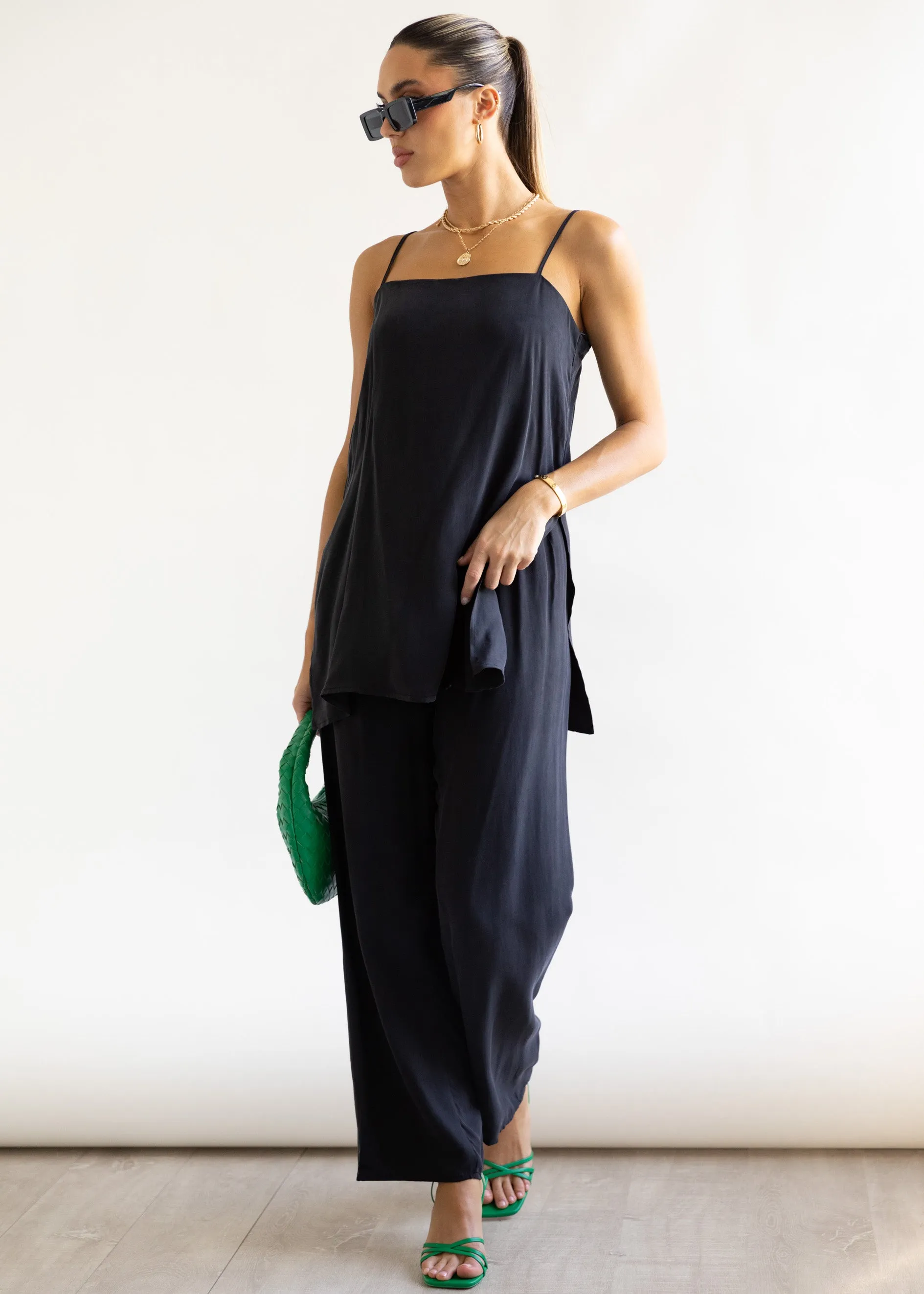 Leilyn Cupro Pants - Black
