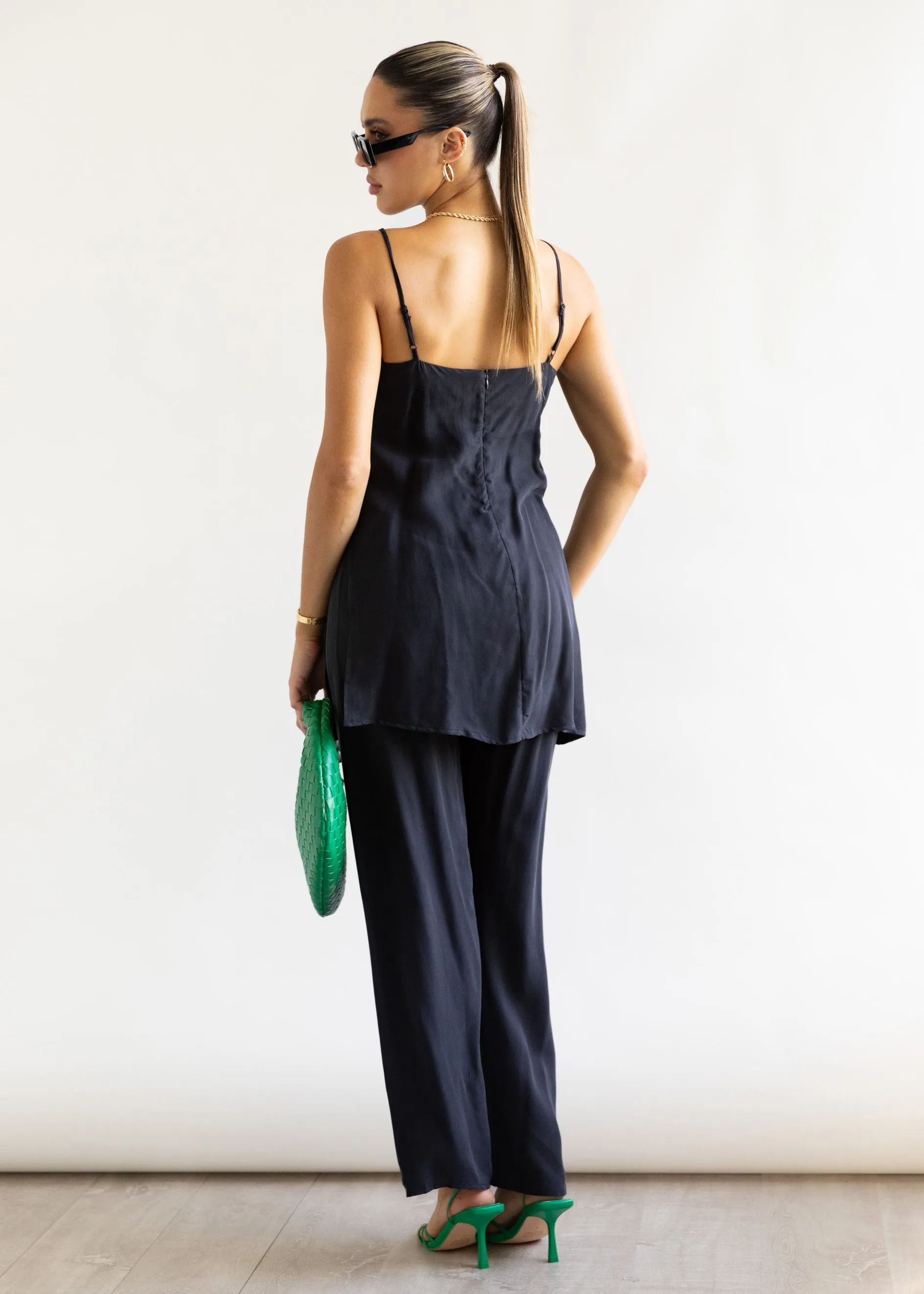 Leilyn Cupro Pants - Black
