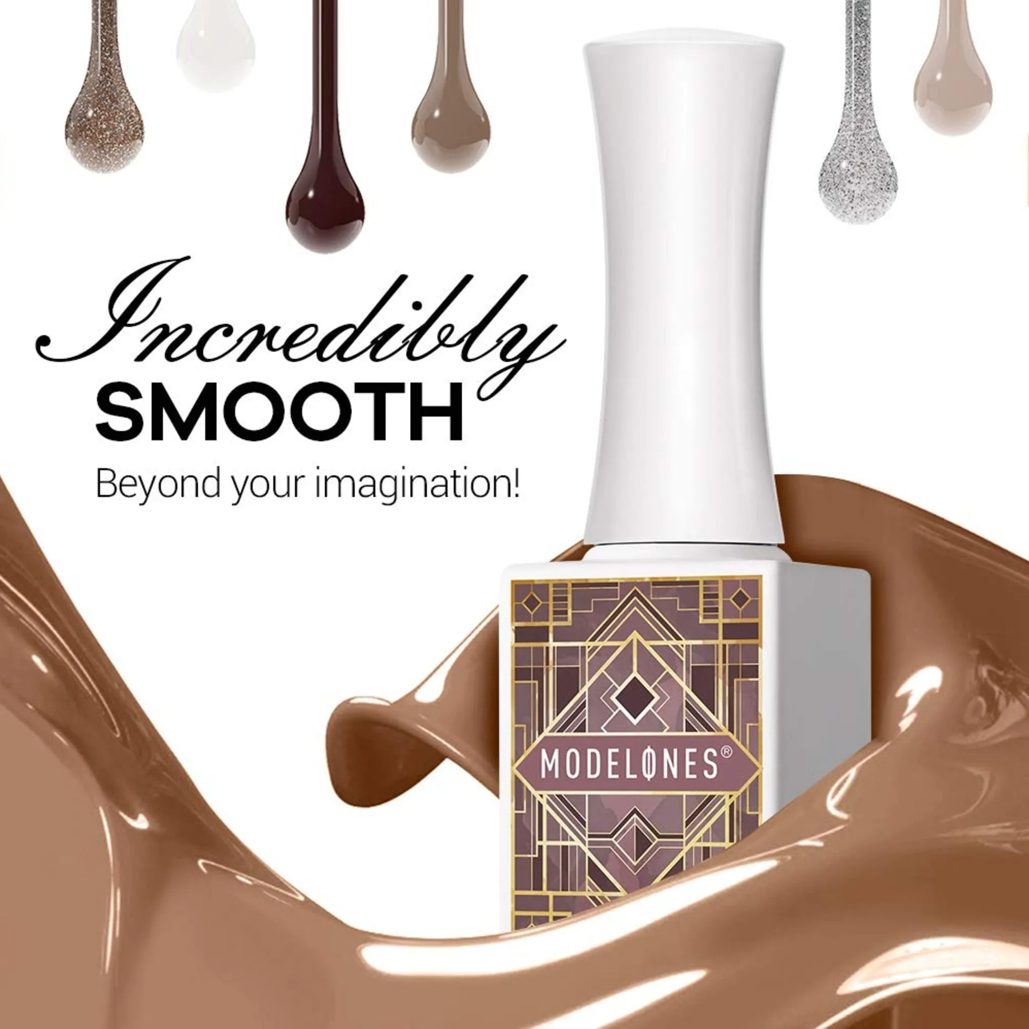 Like New/Unboxed- Modelones Gel Nail Polish- Art Deco White Nude Champagne Gold Silver Burgundy Gel Polish- 6 PCS 10ML Soak Off UV Nail Gel Polish