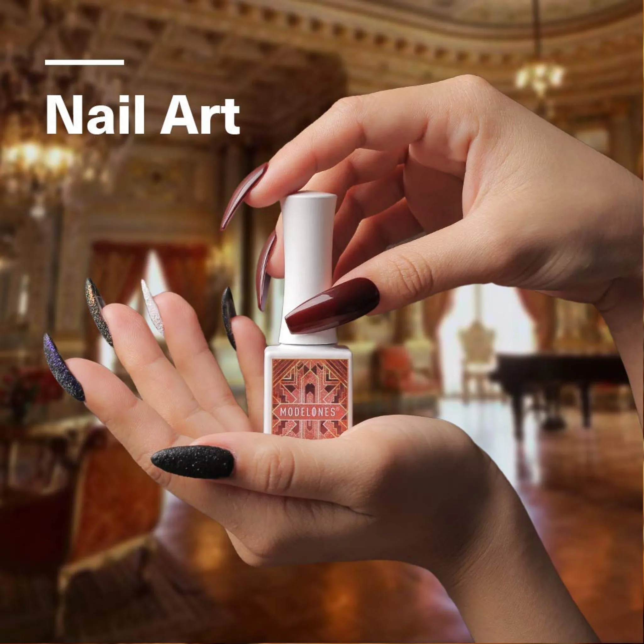 Like New/Unboxed- Modelones Gel Nail Polish- Art Deco White Nude Champagne Gold Silver Burgundy Gel Polish- 6 PCS 10ML Soak Off UV Nail Gel Polish