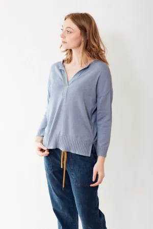Lilla P 3/4 Sleeve Split Neck Sweater