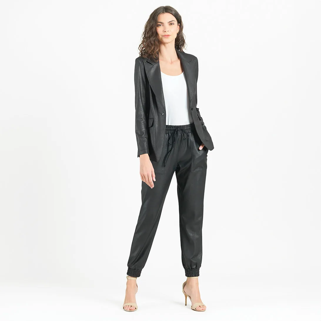 Liquid Leather™ Drawstring Jogger Pant - Black