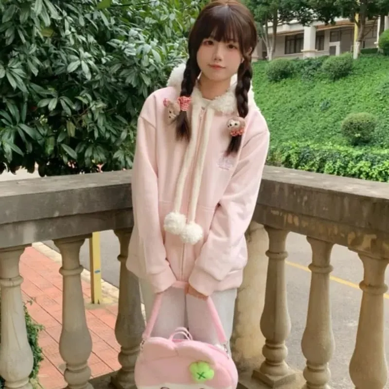 Littlest Lamb Fuzzy Zip Up Hoodie