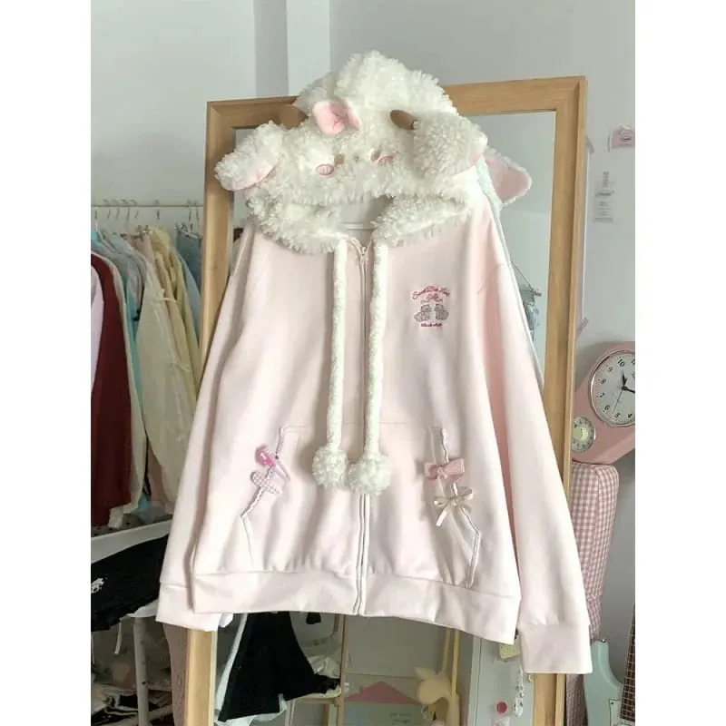 Littlest Lamb Fuzzy Zip Up Hoodie