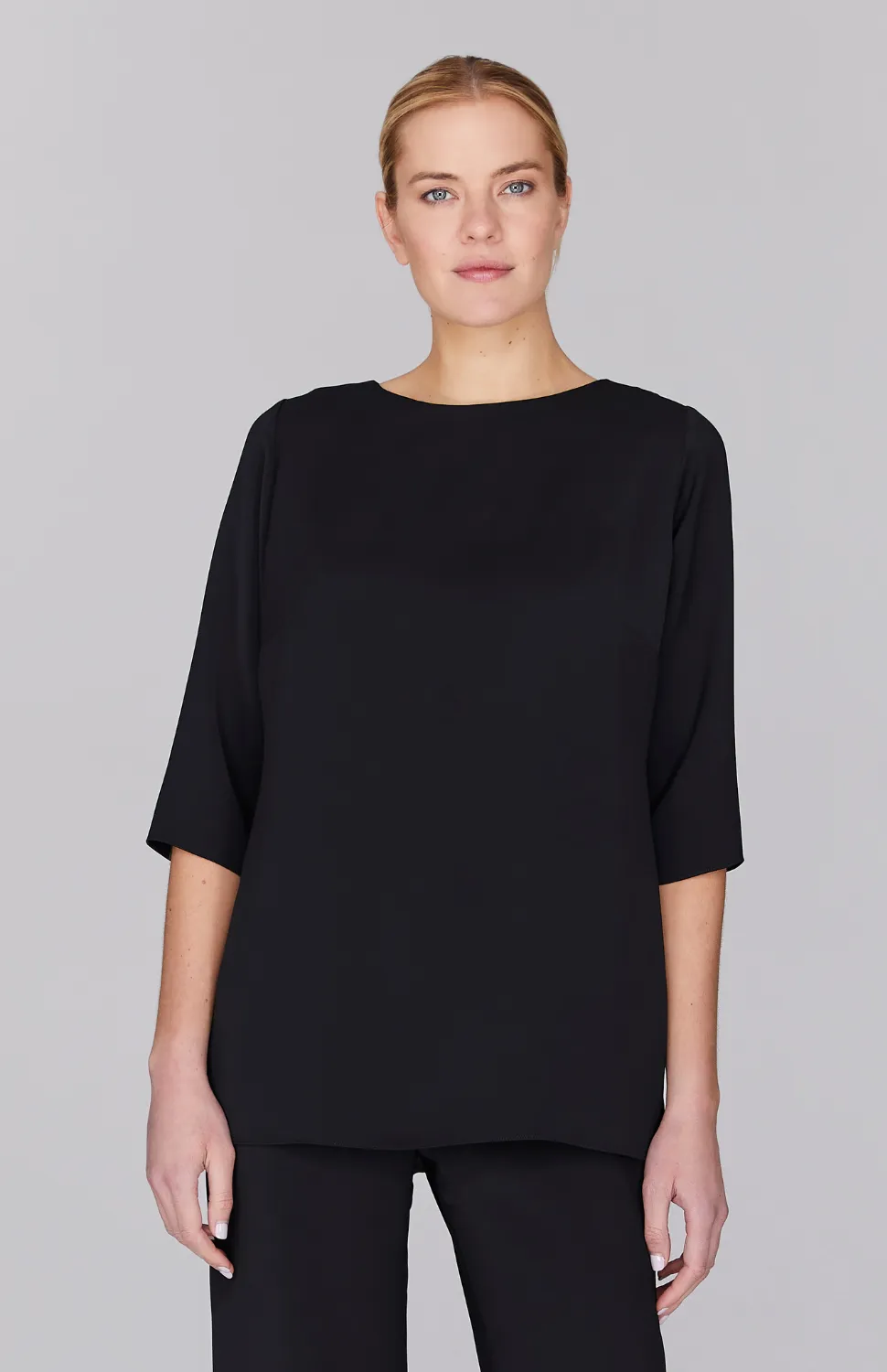 Lustrous Crepe 3/4 Sleeve Blouse