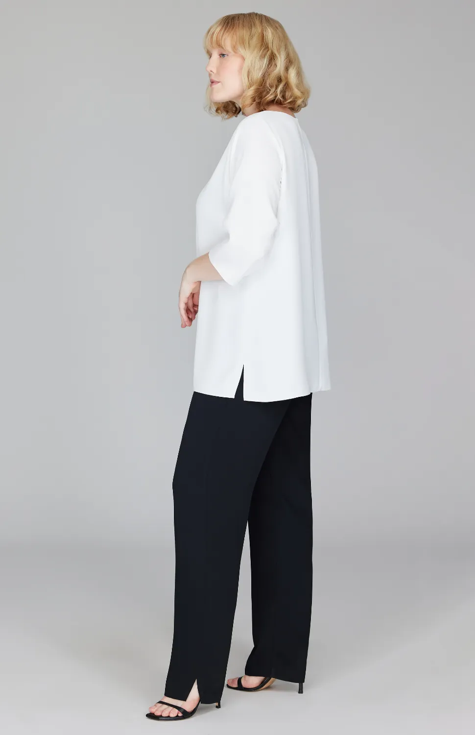 Lustrous Crepe 3/4 Sleeve Blouse