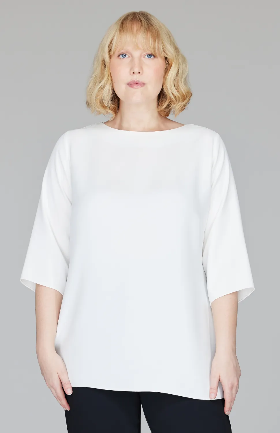 Lustrous Crepe 3/4 Sleeve Blouse