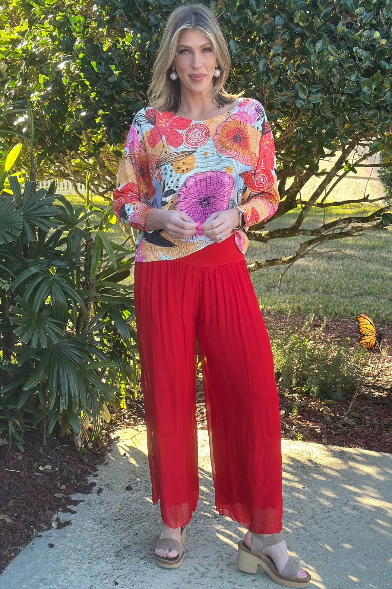 Make Me Chic Silk Side Slit Pants