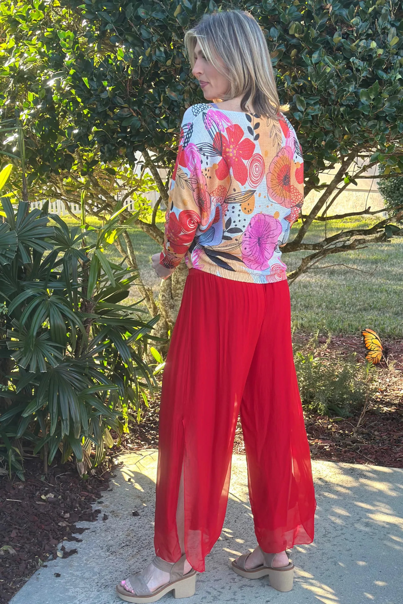 Make Me Chic Silk Side Slit Pants