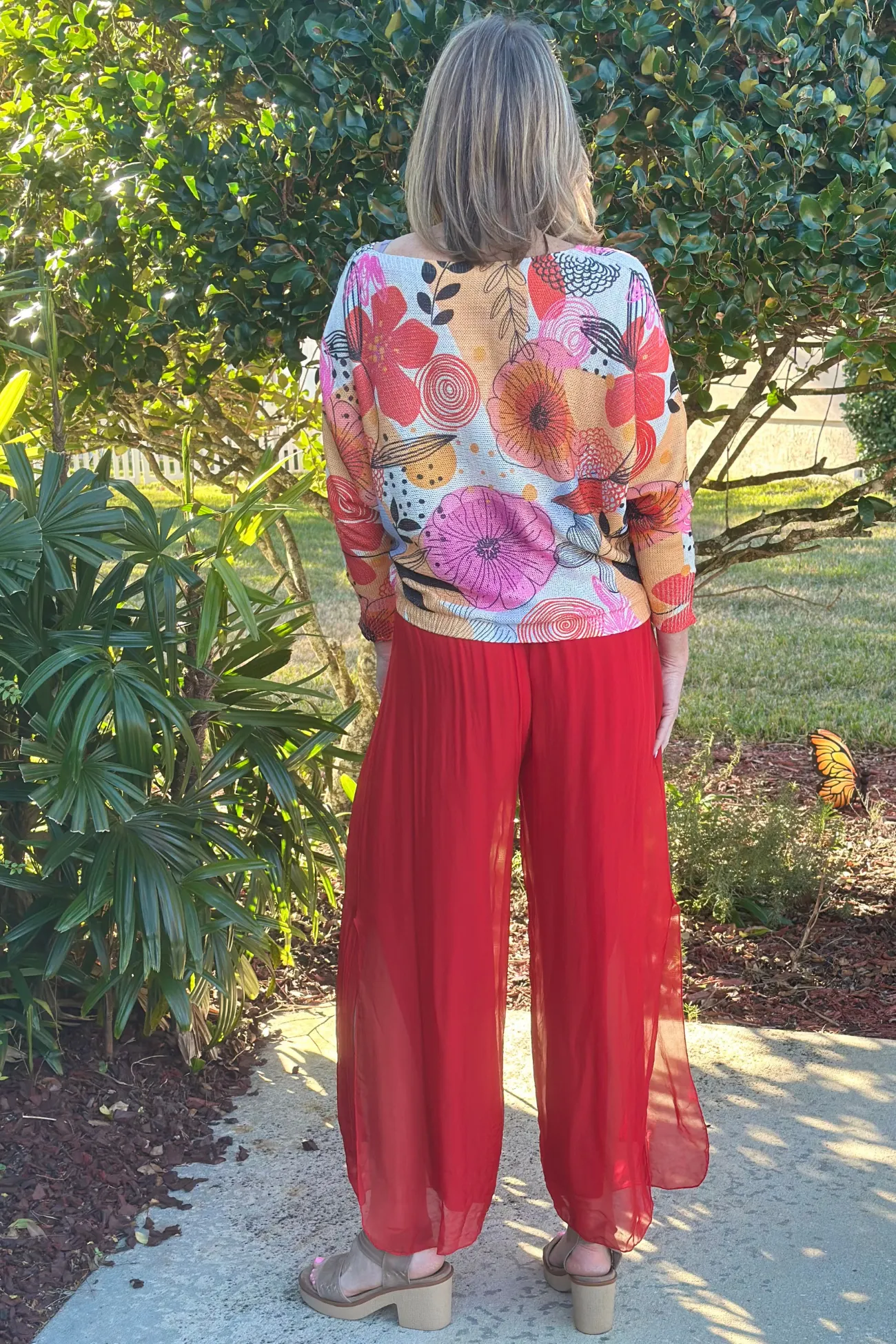 Make Me Chic Silk Side Slit Pants