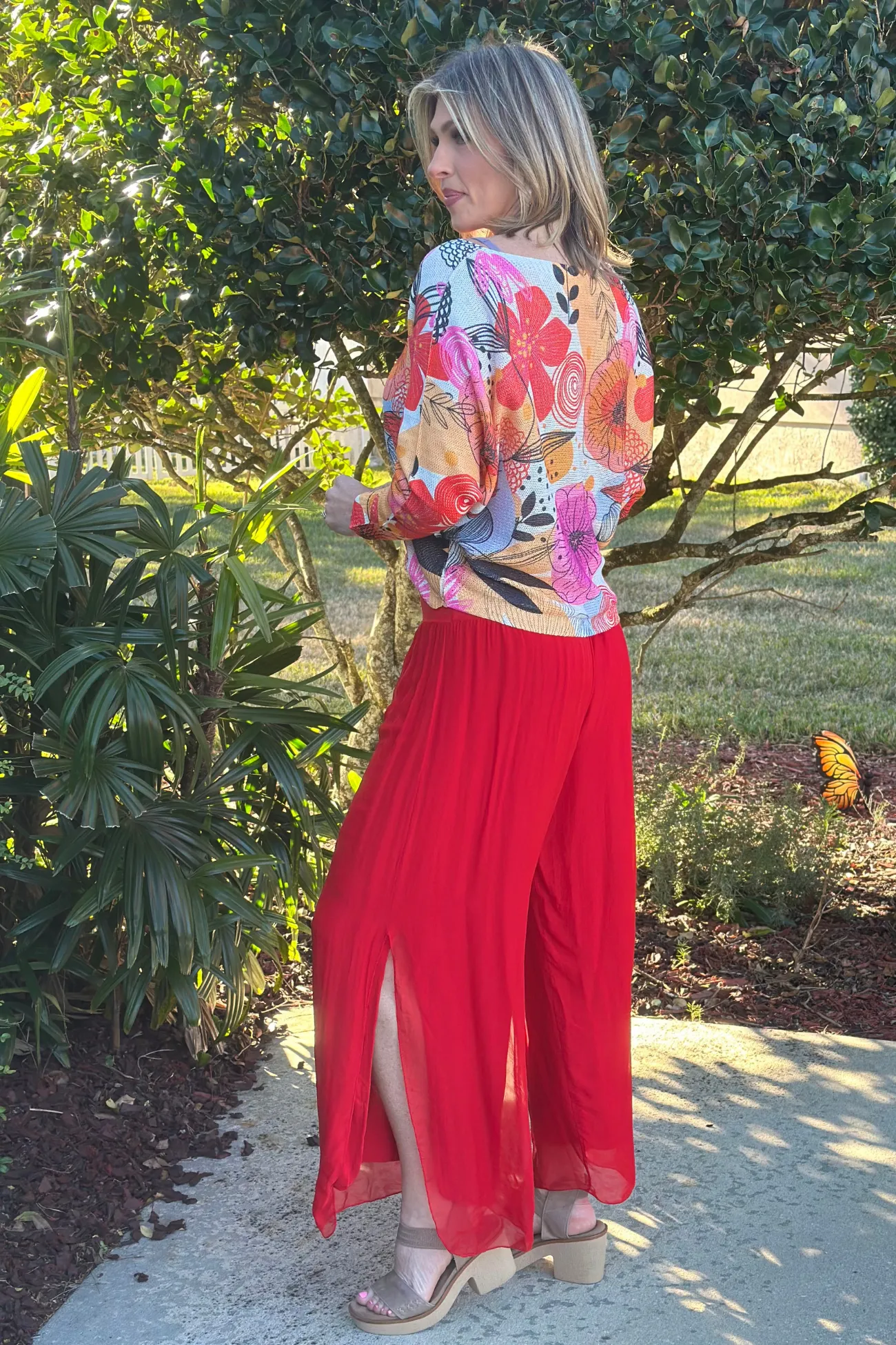 Make Me Chic Silk Side Slit Pants
