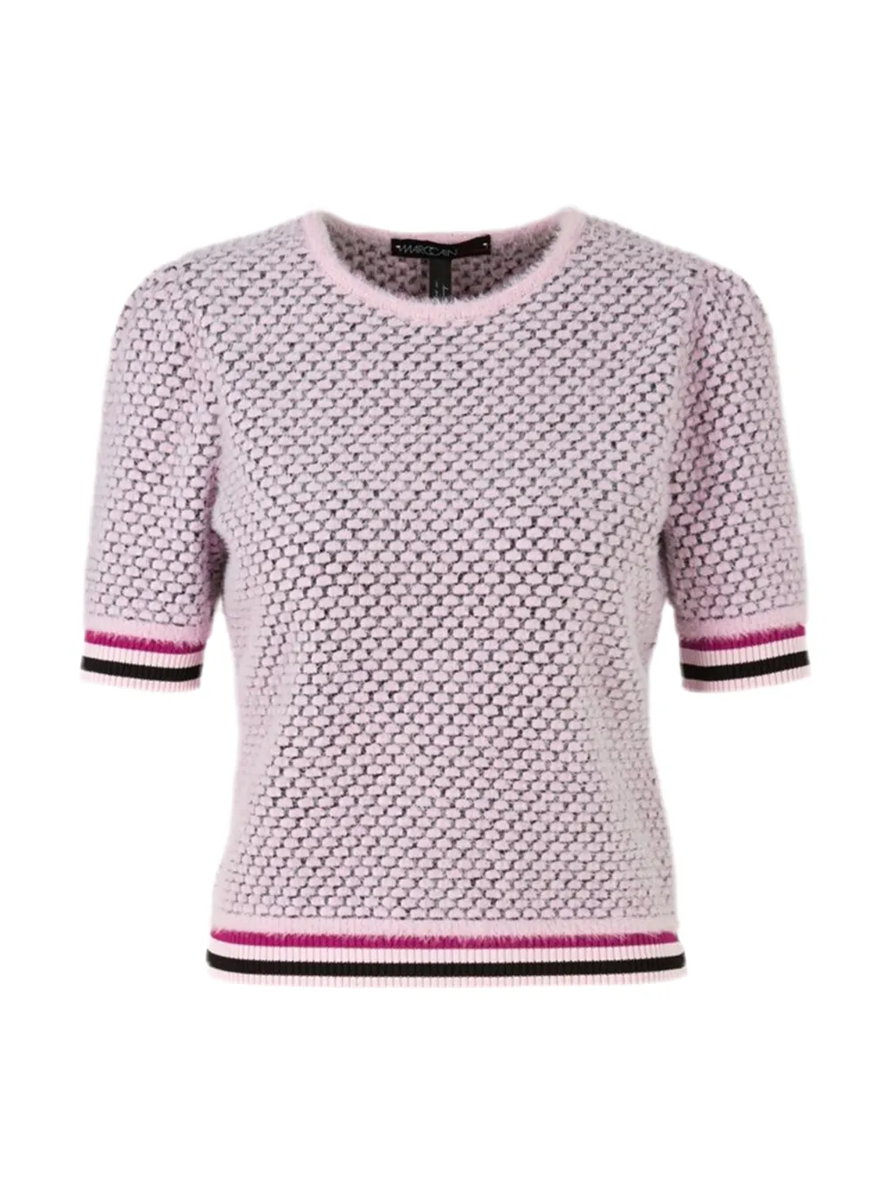 Marc Cain Short-Sleeve Sweater in Bright Rose Tan