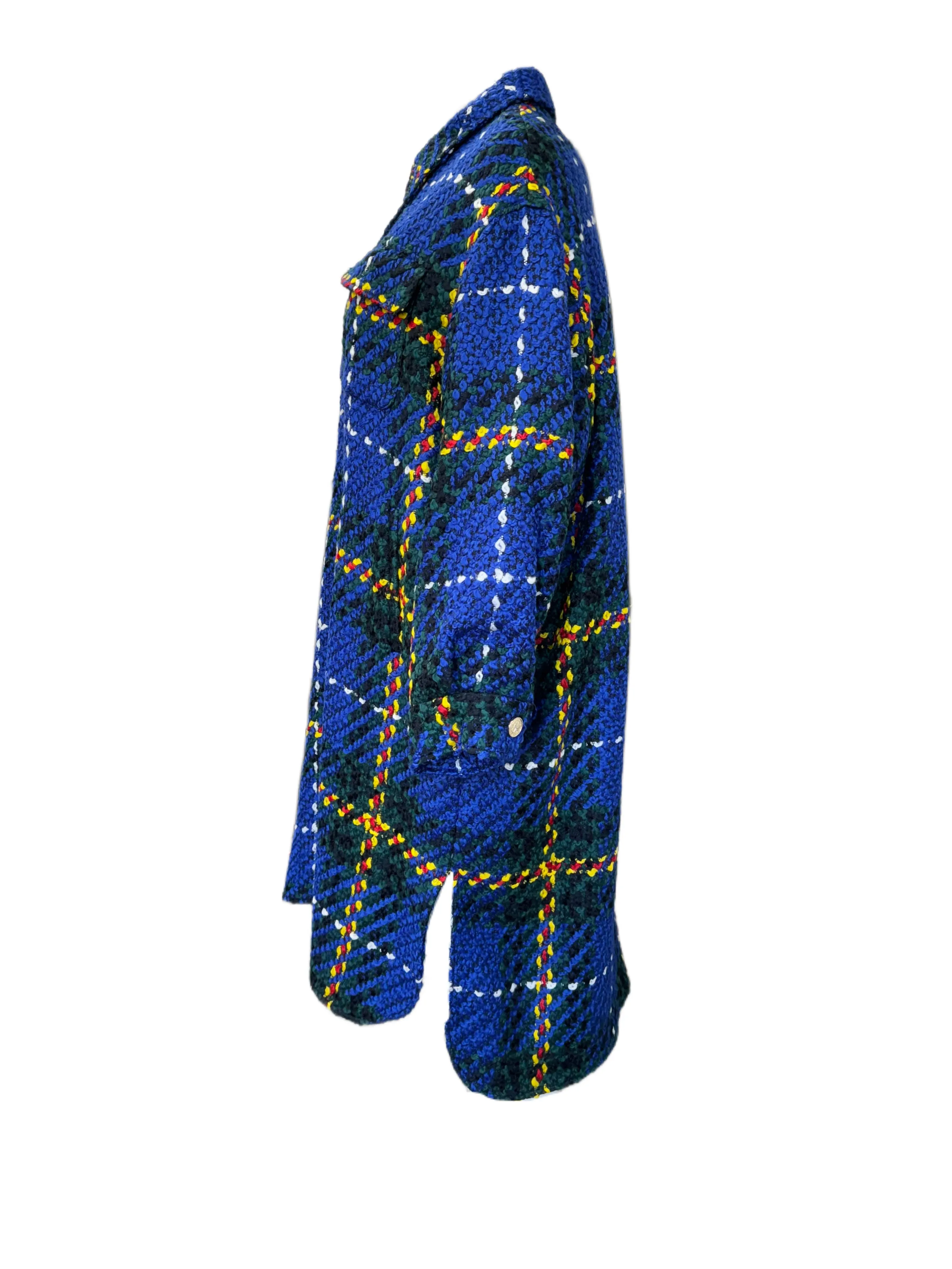 Marina Rinaldi Women's Blue Trono Button Closure Coat NWT