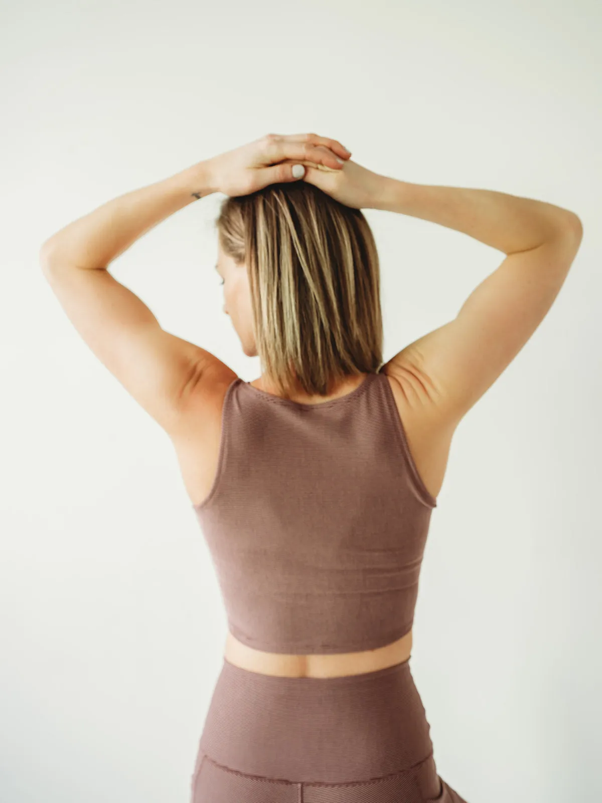 Mauve Microstripe Crop Top *FINAL SALE*