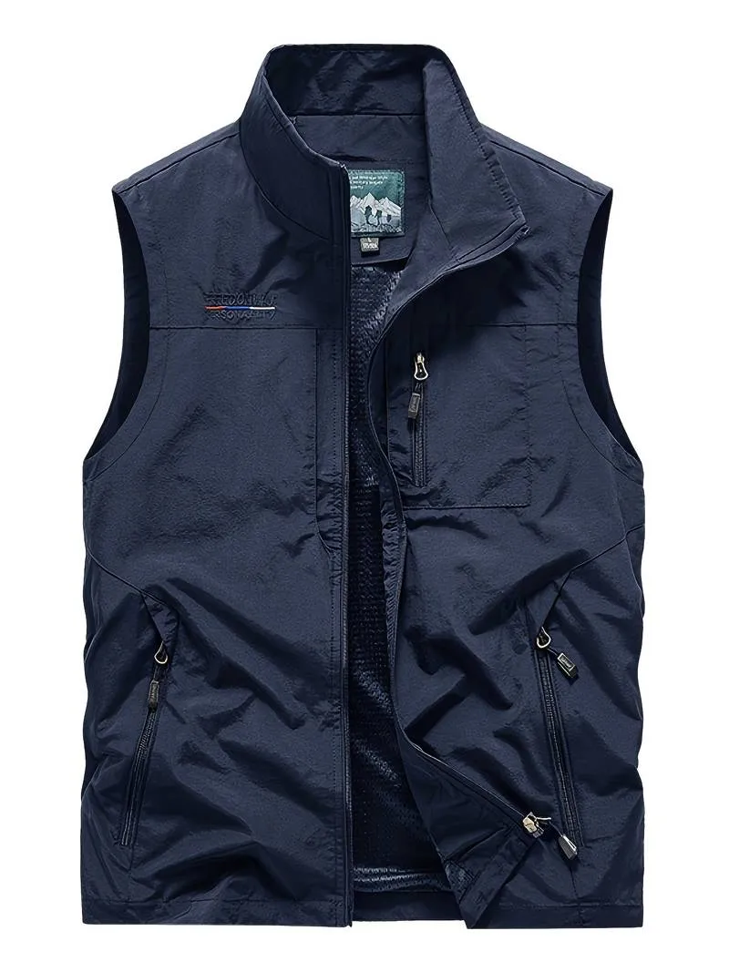 Men's Cargo Vest by Aristide with Zippered Pockets