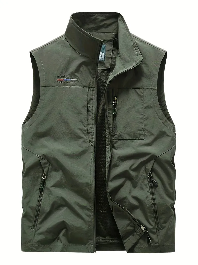 Men's Cargo Vest by Aristide with Zippered Pockets