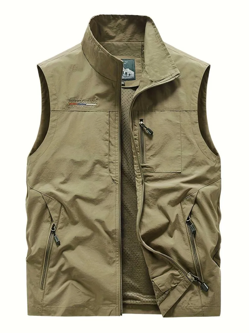 Men's Cargo Vest by Aristide with Zippered Pockets